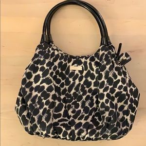 Kate Spade Satin/Patent Leather Animal Print Purse